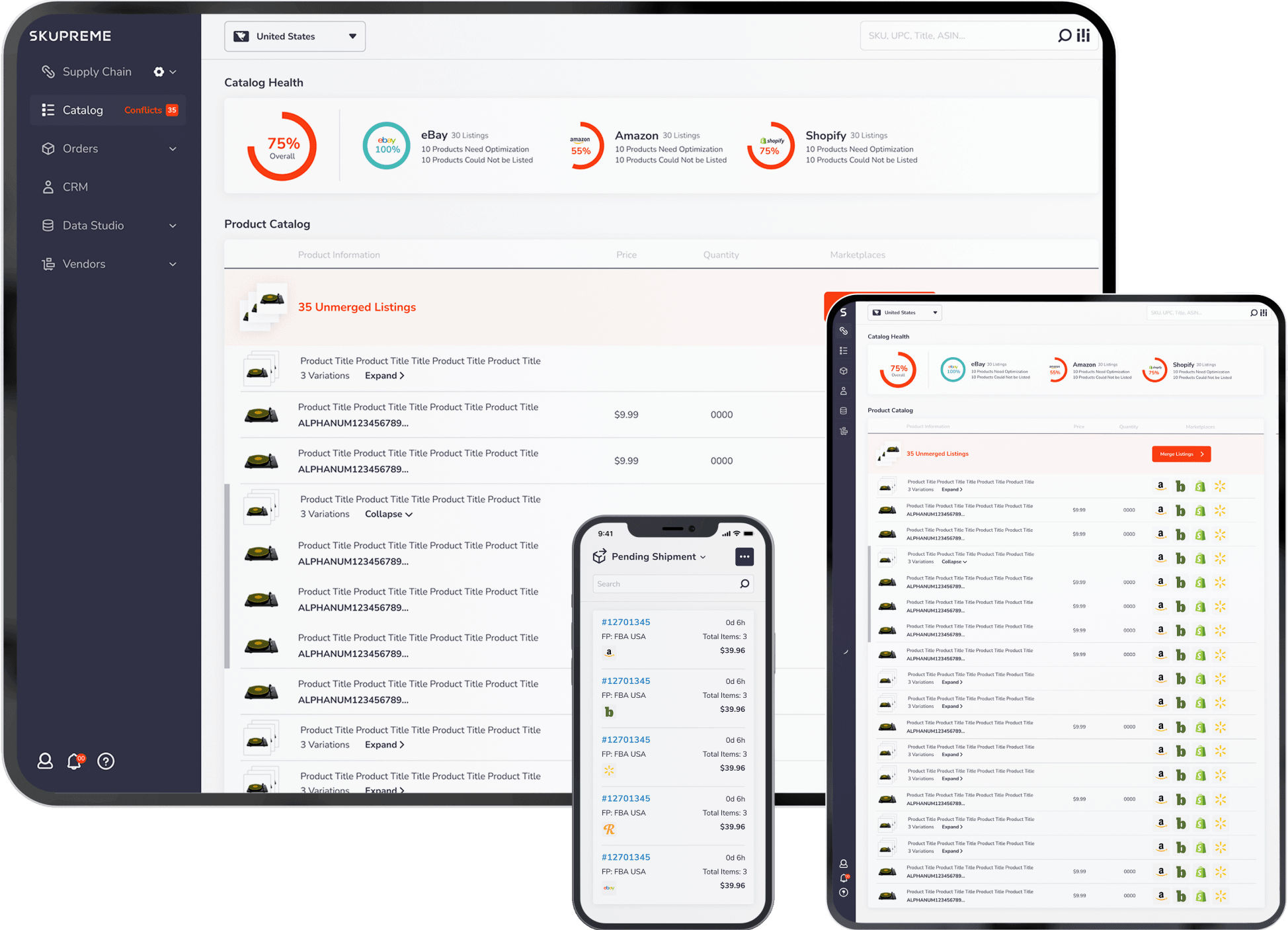 SKUPREME order dashboard